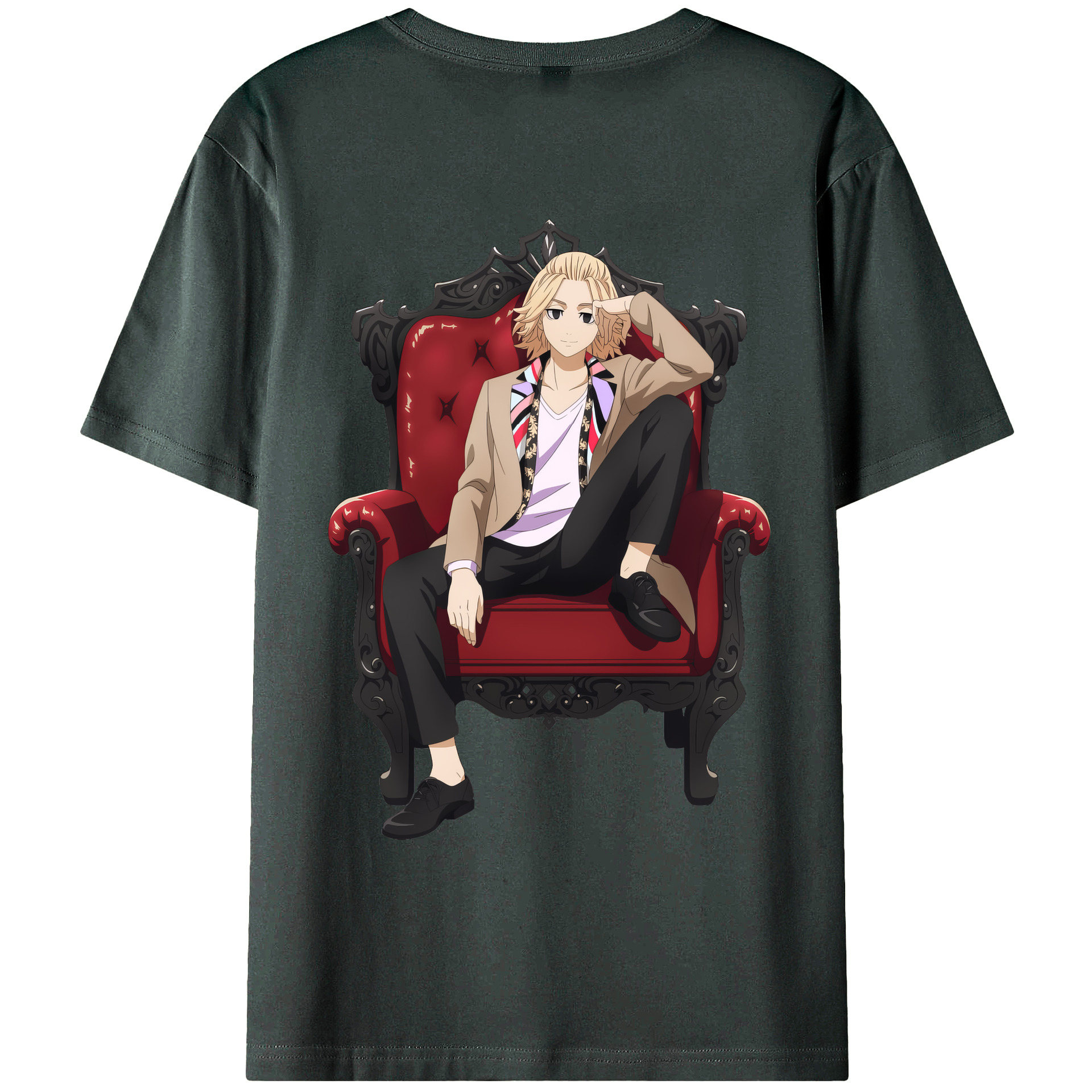 （画像用） 東京リベンジャーズ Tokyo Revengers 綿100％ メンズ半袖Tシャツ（バックプリント） 通気性